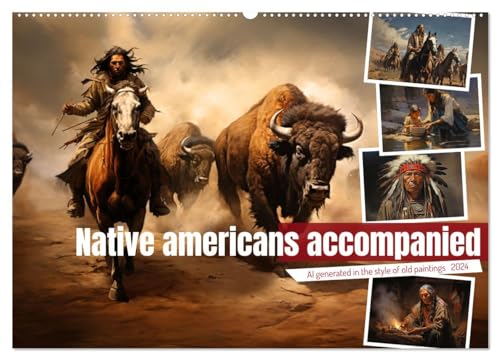 Native americans accompanied (Wandkalender 2024 DIN A2 quer), CALVENDO Monatskalender von CALVENDO