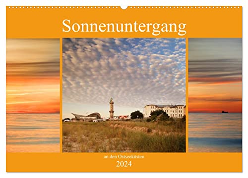 Sonnenuntergang an der Ostsee (Wandkalender 2024 DIN A2 quer), CALVENDO Monatskalender von CALVENDO