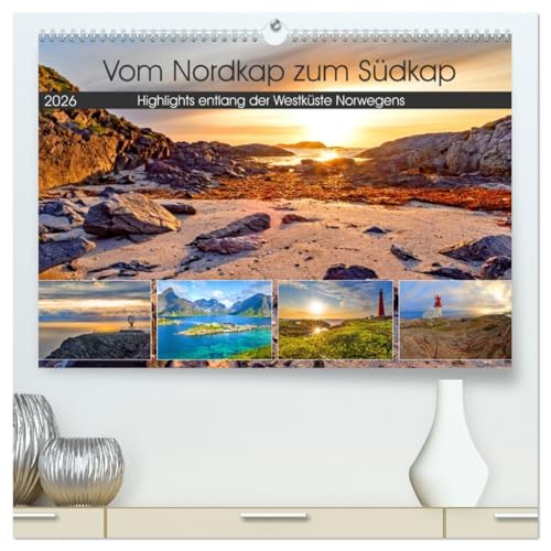 Vom Nordkap zum Südkap (hochwertiger Premium Wandkalender 2026 DIN A2 quer), Kunstdruck in Hochglanz von CALVENDO