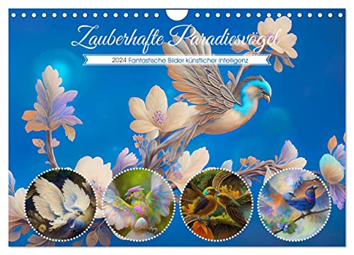 Zauberhafte Paradiesvögel (Wandkalender 2024 DIN A4 quer), CALVENDO Monatskalender von CALVENDO