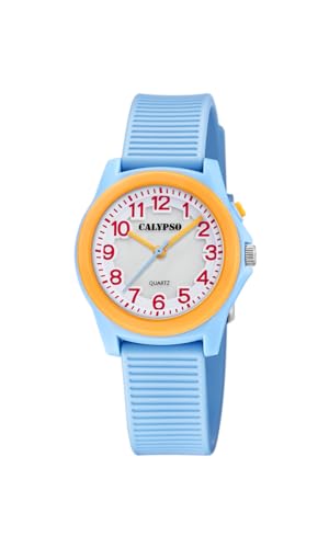 Calypso Junior Collection Kinderuhr mit Beleuchtung Ziffernblatt K5823 Hellblau/Gelb K5823/3 von Festina