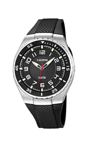 Calypso Men's Quartz Watch with Black Dial Analogue Display and Black Plastic Strap K6063/4 von CALYPSO
