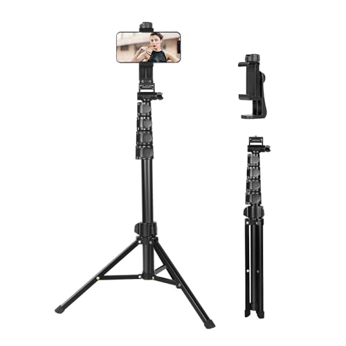 CAMBOFOTO Handy stativ 66 Zoll Höhenverstellbar Kompakt Stativ für Smartphone, Vlog – Leichtes Reise Stativ mit Handyhalter, Handy Selfie Stick und Tragetasche CAMBOFOTO Handy stativ 66 Zoll Höhenverstellbar Kompakt Stativ für Smartphone, Vlog – Leichtes Reise Stativ mit Handyhalter, Handy Selfie Stick und Tragetasche von CAMBOFOTO
