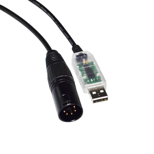 CAMCHJVVM RS485 USB ZU DMX512 5PIN 5P WEIBLICH/MÄNNLICH DMX-STEUERUNG FREESTYLER ARTNET MAGIC Q ZU BÜHNENCONTROLLER KABEL(1m,5P XLR MALE A) von CAMCHJVVM