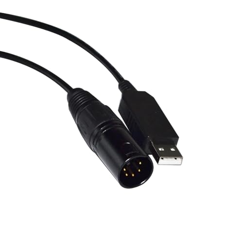 CAMCHJVVM RS485 USB ZU DMX512 5PIN 5P WEIBLICH/MÄNNLICH DMX-STEUERUNG FREESTYLER ARTNET MAGIC Q ZU BÜHNENCONTROLLER KABEL(1m,5P XLR MALE B) von CAMCHJVVM
