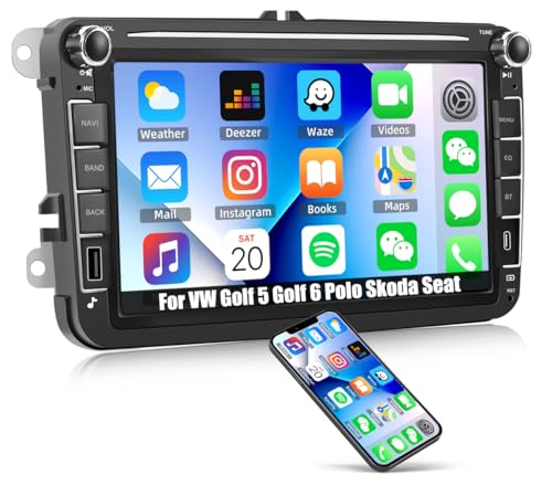 1G+32G CAMECHO Android 13 Autoradio für VW Golf 5 Polo Skoda Caddy mit Bluetooth Navi, 8 Zoll Touchscreen Autoradio mit Mirror Link FM/RDS WiFi SWC und USB 1G+32G CAMECHO Android 13 Autoradio für VW Golf 5 Polo Skoda Caddy mit Bluetooth Navi, 8 Zoll Touchscreen Autoradio mit Mirror Link FM/RDS WiFi SWC und USB von CAMECHO