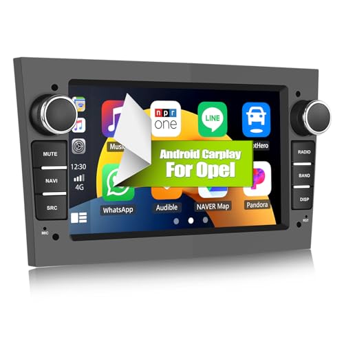 [2+64G] CAMECHO Android 13 Autoradio für Opel Corsa d/Astra h/Zafira b/Meriva mit Carplay/Android Auto/Mirrorlink,7 Zoll Kapazitive Touchscreen Unterstützt WiFi GPS FM Bluetooth EQ(Grau) von CAMECHO