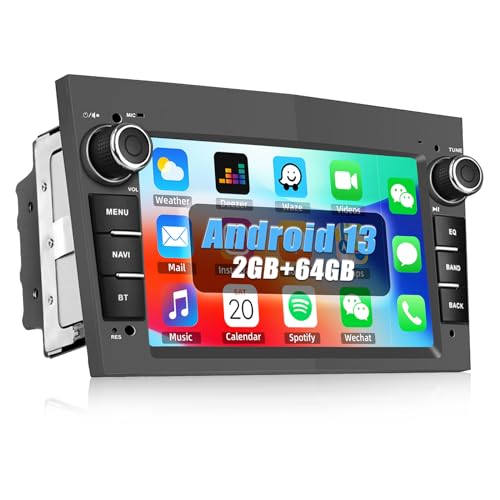 [2+64G] CAMECHO Android 13 Autoradio mit Navi für Opel Corsa d/Astra h/Zafira b/Meriva/Vivaro,7 Zoll Kapazitiv Touchscreen unterstützt Lenkrad Bedienung USB Bluetooth FM Mirror Link von CAMECHO