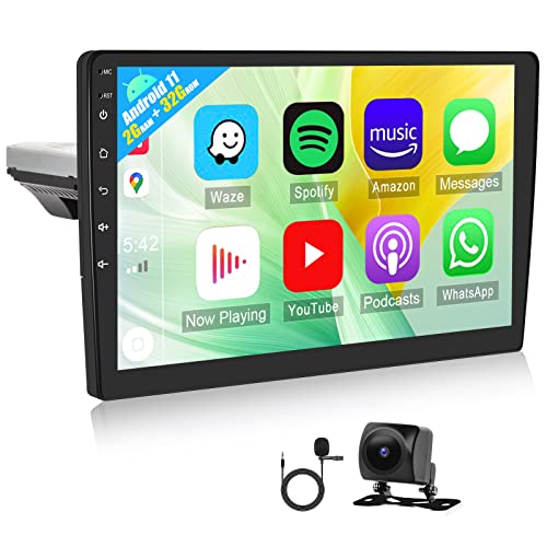 2G+32G CAMECHO Android 11 Autoradio 1Din 2DIN mit Carplay 10.1 Zoll Bildschirm,Autoradio mit Bluetooth und USB Android Auto HiFi RDS FM Lenkradsteuerung WiFi+Rückfahrkamera von CAMECHO