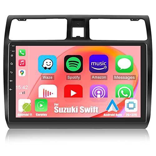 2G+64G CAMECHO Android 12 Autoradio für Suzuki Swift(2003-2010),mit Carplay Wireless Android Auto HiFi RDS,10,1 Zoll Bildschirm Doppel Din Autoradio mit Navi Bluetooth WiFi FM SWC+Rückfahrkamera von CAMECHO