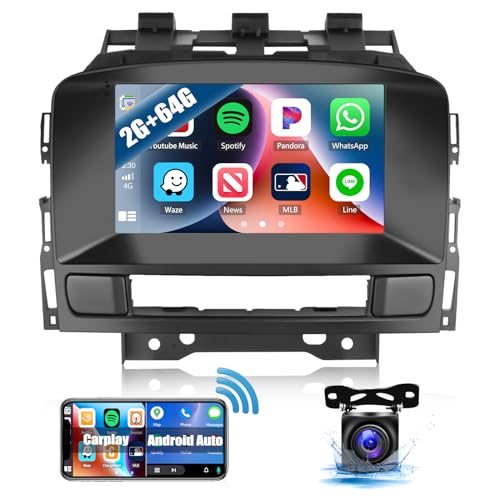 2G+64G CAMECHO Android 12 Autoradio mit Navi für Opel Astra J/Buick Excelle GT XT 2010-2014,7 Zoll Bildschirm Autoradio mit Carplay Android Auto RDS Mirror Link Bluetooth+Rückfahrkamera von CAMECHO