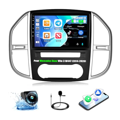 2G+64G CAMECHO Android 13 Autoradio für Mercedes Benz Vito 3 W447 (2014-2020) mit Navi Carplay Android Auto,10 Zoll Auto Radio Touch Display Bluetooth RDS/FM MirrorLink und USB+Rückfahrkamera von CAMECHO