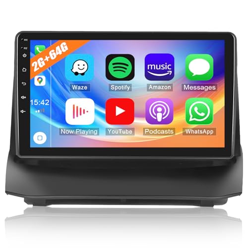 2G+64G CAMECHO Android 13 Autoradio mit Navi für Ford Fiesta 2009-2014,Doppel Din Radio 9 Zoll Bildschirm,mit Carplay Android Auto RDS FM HiFi Bluetooth+Ruckfahrkamera von CAMECHO