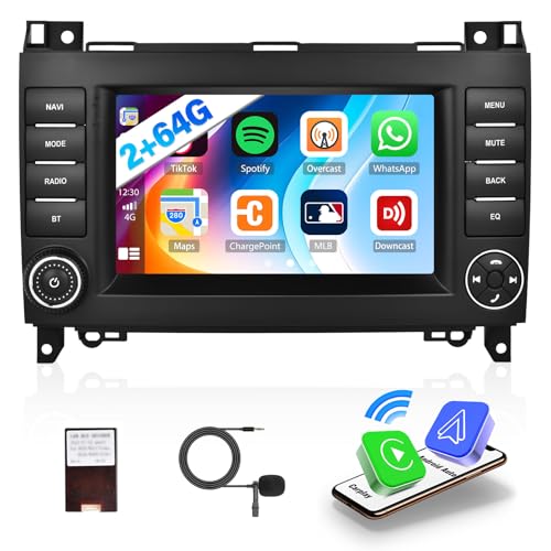 2G+64GB CAMECHO Android 13 Autoradio für Mercedes Benz W169 B200 W639 Viano Vito Sprinter mit Navi Carplay Android Auto Wireless, Double Din mit 7-Zoll Bildschirm mit RDS/FM Bluetooth 5.0+DSP 2G+64GB CAMECHO Android 13 Autoradio für Mercedes Benz W169 B200 W639 Viano Vito Sprinter mit Navi Carplay Android Auto Wireless, Double Din mit 7-Zoll Bildschirm mit RDS/FM Bluetooth 5.0+DSP von CAMECHO
