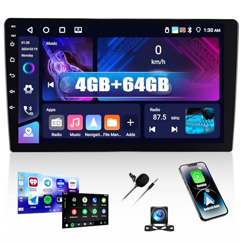 4G+64G CAMECHO Android 13 Autoradio 2 Din mit Wireless Carplay Android Auto, 9 Zoll IPS Auto Doppel Din Auto Touch Bildschirm Radio mit GPS Navi WiFi Bluetooth FM/RDS 32EQ SWC +Rückfahrkamera&MIC 4G+64G CAMECHO Android 13 Autoradio 2 Din mit Wireless Carplay Android Auto, 9 Zoll IPS Auto Doppel Din Auto Touch Bildschirm Radio mit GPS Navi WiFi Bluetooth FM/RDS 32EQ SWC +Rückfahrkamera&MIC von CAMECHO