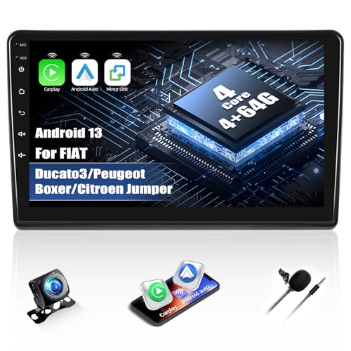 4G+64G CAMECHO Android 13 Autoradio für FIAT Ducato/Peugeot Boxer/Citroen Jumper mit Navi Carplay Android Auto,9-Zoll Bildschirm Doppel Din Autoradio mit Bluetooth RDS 32EQ DSP Mirror Link 4G+64G CAMECHO Android 13 Autoradio für FIAT Ducato/Peugeot Boxer/Citroen Jumper mit Navi Carplay Android Auto,9-Zoll Bildschirm Doppel Din Autoradio mit Bluetooth RDS 32EQ DSP Mirror Link von CAMECHO