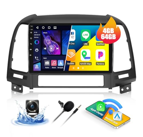 4G+64G CAMECHO Android 13 Autoradio für Hyundai Santa Fe 2006-2012 mit Navi Carplay Android Auto, Doppel Din Autoradio mit 9 Zoll Bildschirm Bluetooth 5.0 RDS/FM MirrorLink 4G+64G CAMECHO Android 13 Autoradio für Hyundai Santa Fe 2006-2012 mit Navi Carplay Android Auto, Doppel Din Autoradio mit 9 Zoll Bildschirm Bluetooth 5.0 RDS/FM MirrorLink von CAMECHO