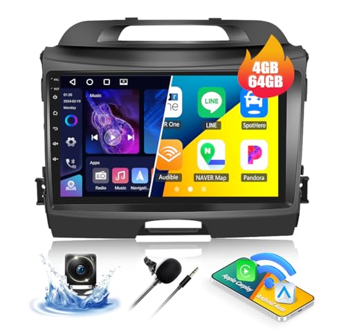 4G+64G CAMECHO Android 13 Autoradio für Kia Sportage 3 III SL 2010-2016 mit Navi Carplay Android Auto, Doppel Din Autoradio mit 9 Zoll Bildschirm Bluetooth 5.0 RDS/FM MirrorLink 4G+64G CAMECHO Android 13 Autoradio für Kia Sportage 3 III SL 2010-2016 mit Navi Carplay Android Auto, Doppel Din Autoradio mit 9 Zoll Bildschirm Bluetooth 5.0 RDS/FM MirrorLink von CAMECHO