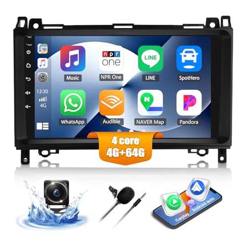 4G+64G CAMECHO Android 13 Autoradio für Mercedes Benz B-Class W245 Viano Vito W639 mit Navi Carplay Android Auto, Doppel Din Autoradio mit 9 Zoll Bildschirm Bluetooth 5.0 RDS/FM+Rückfahrkamera 4G+64G CAMECHO Android 13 Autoradio für Mercedes Benz B-Class W245 Viano Vito W639 mit Navi Carplay Android Auto, Doppel Din Autoradio mit 9 Zoll Bildschirm Bluetooth 5.0 RDS/FM+Rückfahrkamera von CAMECHO