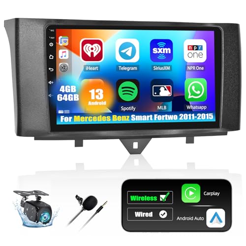 4G+64G CAMECHO Android 13 Carplay Autoradio 2Din für Mercedes Benz Smart Fortwo W451 2011-2015 mit Android Auto, 9 Zoll Auto Bildschirm mit Mirror Link Bluetooth GPS WiFi FM/RDS EQ SWC Rückfahrkamera 4G+64G CAMECHO Android 13 Carplay Autoradio 2Din für Mercedes Benz Smart Fortwo W451 2011-2015 mit Android Auto, 9 Zoll Auto Bildschirm mit Mirror Link Bluetooth GPS WiFi FM/RDS EQ SWC Rückfahrkamera von CAMECHO