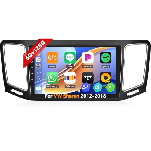 6G+128G 8 Core CAMECHO Android Autoradio für VW Sharan 2012-2018 mit Wireless Carplay Android Auto, 9 Zoll IPS Touchscreen mit Bluetooth FM/RDS EQ DSP GPS WiFi + Rückfahrkamera&MIC 6G+128G 8 Core CAMECHO Android Autoradio für VW Sharan 2012-2018 mit Wireless Carplay Android Auto, 9 Zoll IPS Touchscreen mit Bluetooth FM/RDS EQ DSP GPS WiFi + Rückfahrkamera&MIC von CAMECHO