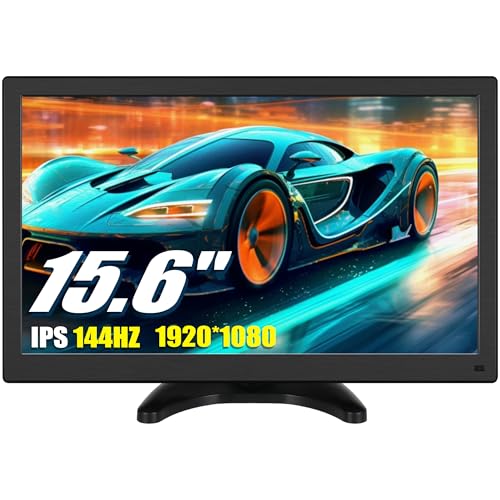 CAMECHO 15,6 Zoll Portable Monitor FHD 1080P Eingebauter Lautsprecher mit HDMI-VGA-RAC-BNC Mini Monitor für Gaming/PC/TV/DVD/Auto Kamera/Überwachungs Kamera von CAMECHO