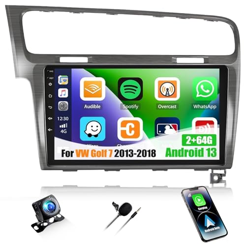 CAMECHO 2+64G Android 13 Autoradio für VW Golf 7 2013-2018 mit Carplay/Android Auto, 10.1 Zoll Bildschirm Doppel Din Radio mit Navi HI-FI GPS WiFi Bluetooth SWC FM/RDS Radio+AHD Rückfahrkamera CAMECHO 2+64G Android 13 Autoradio für VW Golf 7 2013-2018 mit Carplay/Android Auto, 10.1 Zoll Bildschirm Doppel Din Radio mit Navi HI-FI GPS WiFi Bluetooth SWC FM/RDS Radio+AHD Rückfahrkamera von CAMECHO
