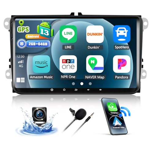 CAMECHO 2+64G Android 13 Autoradio für VW Passat B6 B7 Golf 5 6 Jetta T5 Polo Touran Caddy Sharan Seat, 9 Zoll Wireless Carplay Bluetooth Radio mit Android Auto WiFi GPS FM/RDS +Rückfahrkamera CAMECHO 2+64G Android 13 Autoradio für VW Passat B6 B7 Golf 5 6 Jetta T5 Polo Touran Caddy Sharan Seat, 9 Zoll Wireless Carplay Bluetooth Radio mit Android Auto WiFi GPS FM/RDS +Rückfahrkamera von CAMECHO