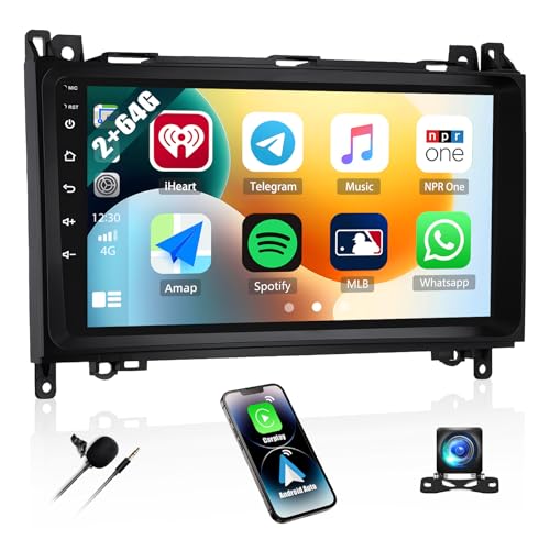 CAMECHO 2G+64G Android 13 Autoradio für Mercedes Benz W169 W245 B200 W639 Vito Viano W906 Sprinter, 9 Zoll Touch Auto Stereo mit Carplay Android Auto GPS WiFi Bluetooth FM/RDS SWC Rückfahrkamera CAMECHO 2G+64G Android 13 Autoradio für Mercedes Benz W169 W245 B200 W639 Vito Viano W906 Sprinter, 9 Zoll Touch Auto Stereo mit Carplay Android Auto GPS WiFi Bluetooth FM/RDS SWC Rückfahrkamera von CAMECHO