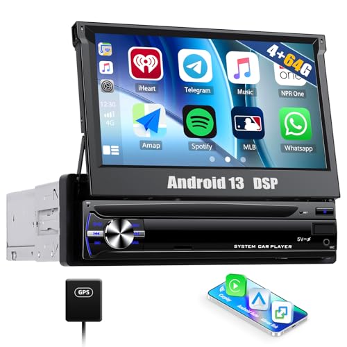 CAMECHO 4+64G 7 Zoll Autoradio 1Din Wireless Carplay Touchscreen Navi Radio Ausfahrbarem Manuelle Display mit Bluetooth Android Auto GPS WiFi DSP FM/RDS Mirror Link SWC CAMECHO 4+64G 7 Zoll Autoradio 1Din Wireless Carplay Touchscreen Navi Radio Ausfahrbarem Manuelle Display mit Bluetooth Android Auto GPS WiFi DSP FM/RDS Mirror Link SWC von CAMECHO