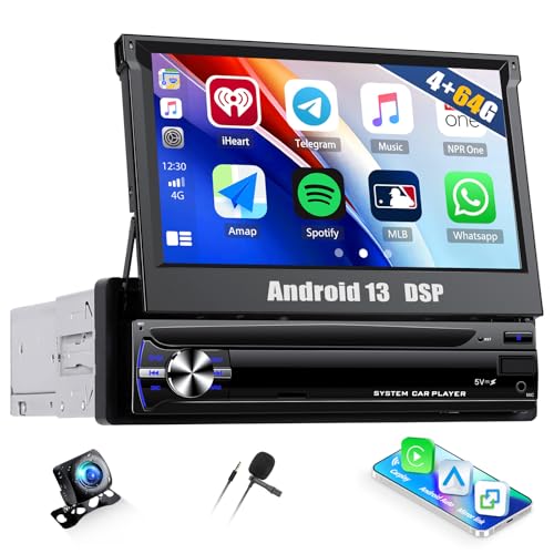 CAMECHO 4+64G 7 Zoll Autoradio 1Din Wireless Carplay Touchscreen Navi Radio Ausfahrbarem Manuelle Display mit Rückfahrkamera mit Bluetooth Android Auto GPS WiFi DSP FM/RDS Mirror Link SWC CAMECHO 4+64G 7 Zoll Autoradio 1Din Wireless Carplay Touchscreen Navi Radio Ausfahrbarem Manuelle Display mit Rückfahrkamera mit Bluetooth Android Auto GPS WiFi DSP FM/RDS Mirror Link SWC von CAMECHO
