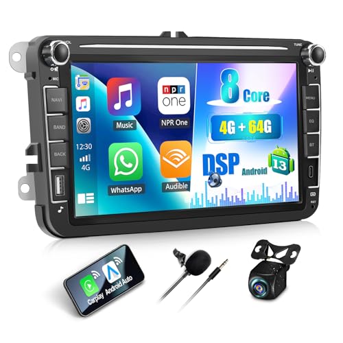 CAMECHO 4+64G 8 Zoll Autoradio für VW Passat Golf Jetta EOS Polo Touran Seat Sharan, Android 13 Wireless Carplay Bluetooth HD 8-Kern Radio mit Android Auto DSP FM/RDS WiFi GPS +Canbus Rückfahrkamera CAMECHO 4+64G 8 Zoll Autoradio für VW Passat Golf Jetta EOS Polo Touran Seat Sharan, Android 13 Wireless Carplay Bluetooth HD 8-Kern Radio mit Android Auto DSP FM/RDS WiFi GPS +Canbus Rückfahrkamera von CAMECHO