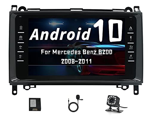 CAMECHO Android Autoradio mit Sat NAV für Mercedes Benz W169 W245 B160 B170 B180 B200 W639 Vito Viano W906 Sprinter，8 Zoll Bildschirm Autoradio Bluetooth 2 Din mit FM WiFi Mirror Link Rückfahrkamera von CAMECHO