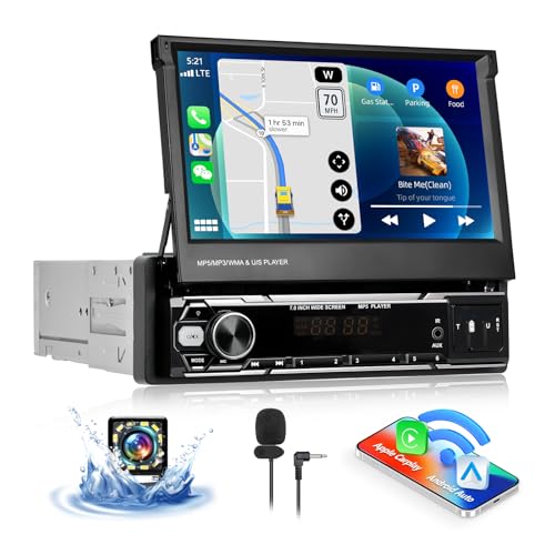 CAMECHO Autoradio 1 Din mit Wireless Carplay, 7 Zoll Touchscreen Bluetooth Radio Manuelle Ausfahrbarem Display mit Android Auto Mirror Link FM/AM RDS Lenkradsteuerung USB/AUX +Rückfahrkamera CAMECHO Autoradio 1 Din mit Wireless Carplay, 7 Zoll Touchscreen Bluetooth Radio Manuelle Ausfahrbarem Display mit Android Auto Mirror Link FM/AM RDS Lenkradsteuerung USB/AUX +Rückfahrkamera von CAMECHO