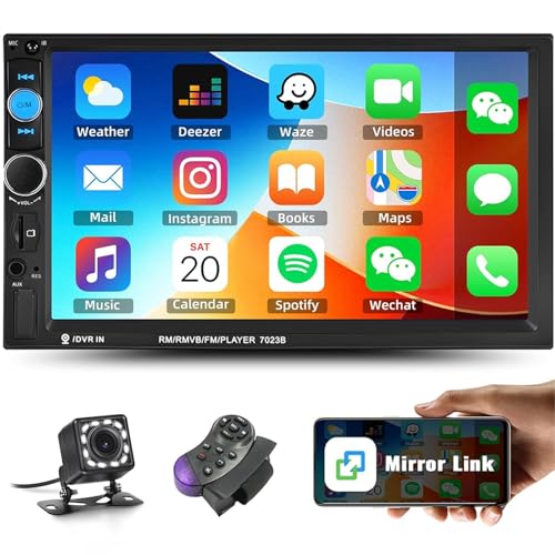 CAMECHO Autoradio 2 DIN mit Bluetooth Mirror Link für Android/IOS 7 Zoll HD Touchscreen Autoradio Bluetooth Freisprecheinrichtung Doppel din mit FM Radio AUX USB SD EQ RüCkfahrkamera Lenkradsteuerung CAMECHO Autoradio 2 DIN mit Bluetooth Mirror Link für Android/IOS 7 Zoll HD Touchscreen Autoradio Bluetooth Freisprecheinrichtung Doppel din mit FM Radio AUX USB SD EQ RüCkfahrkamera Lenkradsteuerung von CAMECHO