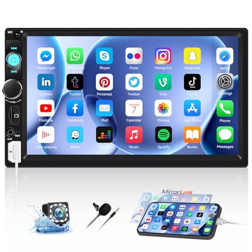 CAMECHO Autoradio Bluetooth 2 Din mit Rückfahrkamera, 7 Zoll Bildschirm Touchscreen Auto Radio mit FM Mirror Link Lenkradsteuerung EQ AUX USB +Kalender Taschenrechner CAMECHO Autoradio Bluetooth 2 Din mit Rückfahrkamera, 7 Zoll Bildschirm Touchscreen Auto Radio mit FM Mirror Link Lenkradsteuerung EQ AUX USB +Kalender Taschenrechner von CAMECHO