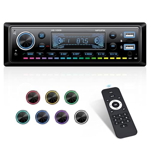 CAMECHO Autoradio Bluetooth 5.0 1DIN, Radio mit Bluetooth Freisprecheinrichtung, 7 Farben FM Autoradio 1 Din mit 2 USB/AUX/SD/MP3 Player Kompatibel mit iOS und Android CAMECHO Autoradio Bluetooth 5.0 1DIN, Radio mit Bluetooth Freisprecheinrichtung, 7 Farben FM Autoradio 1 Din mit 2 USB/AUX/SD/MP3 Player Kompatibel mit iOS und Android von CAMECHO