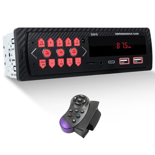 CAMECHO Autoradio mit Bluetooth 5.0 Freisprecheinrichtung für Auto, 1 DIN MP3 Player mit 2 USB für Musikspielen und Aufladen, TF/AUX/FM Radio Lenkradsteuerung Stereo von CAMECHO
