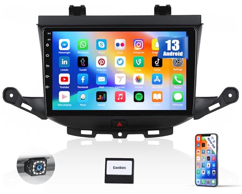 CAMECHO Android 13 Autoradio mit GPS Navigation für Opel Astra K/Buick Verano GS (Fließheck) 2016-2019, Double Din Stereo mit 9-Zoll-Bildschirm Bluetooth RDS/FM MirrorLink und USB+Retro Kamera von CAMECHO