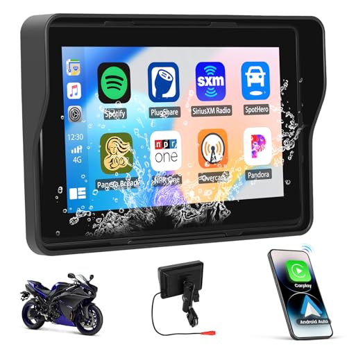 CAMECHO Dashcam Carplay Motorrad Navi Display für Moto, 5 Zoll HD Touchscreen IP67 Wasserdicht Motorcycle mit Wireless CarPlay Android Auto Bluetooth EQ GPS Navigationsgeräte FM Radio CAMECHO Dashcam Carplay Motorrad Navi Display für Moto, 5 Zoll HD Touchscreen IP67 Wasserdicht Motorcycle mit Wireless CarPlay Android Auto Bluetooth EQ GPS Navigationsgeräte FM Radio von CAMECHO