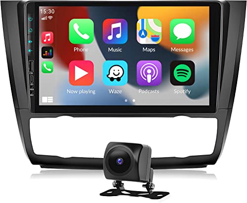 【Upgrade】 CAMECHO 2+64G Android 13 Autoradio für BMW 1 Series E81 E82 E87 E88 2008-2012 mit Carplay/Android Auto/Mirrorlink,9 Zoll Kapazitive Touchscreen Unterstützt WiFi/GPS/FM/Bluetooth/SWC von CAMECHO