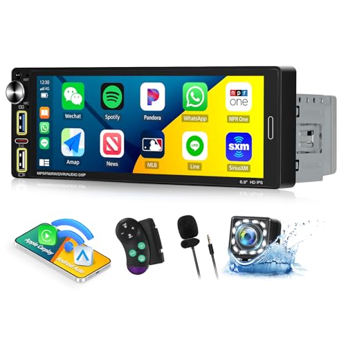 【Wireless】 CAMECHO Autoradio 1 DIN mit Carplay Wireless Android Auto Bluetooth Freisprecheinrichtung,6.9 Zoll Auto Radio Touch Display mit FM Mirror Link SWC und USB + Rückfahrkamera 【Wireless】 CAMECHO Autoradio 1 DIN mit Carplay Wireless Android Auto Bluetooth Freisprecheinrichtung,6.9 Zoll Auto Radio Touch Display mit FM Mirror Link SWC und USB + Rückfahrkamera von CAMECHO
