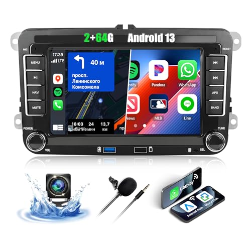 2+64G CAMECHO Android 13 Wireless Carplay Autoradio für VW Polo Caddy Tiguan Transporter T5 Scirocco Golf Skoda Octavia, 7" Navi Bluetooth Radio mit Android Auto WiFi GPS SWC +Canbus Rückfahrkamera 2+64G CAMECHO Android 13 Wireless Carplay Autoradio für VW Polo Caddy Tiguan Transporter T5 Scirocco Golf Skoda Octavia, 7" Navi Bluetooth Radio mit Android Auto WiFi GPS SWC +Canbus Rückfahrkamera von CAMECHO
