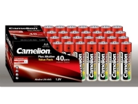 Camelion 11104006 Plus Alkaline Batterie LR06 (Mignon, AA, 40er-Pack) rot/gold, Einwegbatterie, AA, Alkali, 1,5 V, 40 Stück(e), 2700 mAh von CAMELION