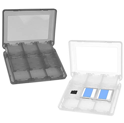 CAMKIX 2X aufbewahrungsbox kompatibel mit Nintendo 3DS Spiele - Passend für bis zu 44 Spiele, 4 SD Karten, 4 Micro SD / TF Karten und 4 Stylus Stifte - Schützendes Aufbewahrungssystem von CAMKIX
