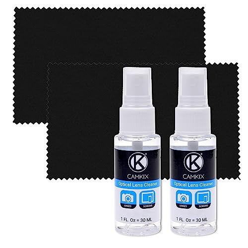 Camkix Objektiv und Bildschirm Reinigungs Kit - Reinigungsspray, Mikrofasertuch – Reinigung des Kameraobjektivs Ihrer DSLR oder Kameras – für Ihr Smartphone, Tablet, Laptop, etc. von CAMKIX