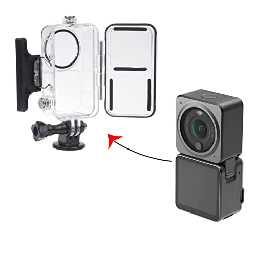 Camkix wasserdichte Hülle kompatibel mit DJI Action 2 Power Combo oder DJI Action 2 Dual-Screen Combo – transparent – schützt bis zu 147 Fuß/45 m unter Wasser – klares Display – Tauchen, Skifahren von CAMKIX