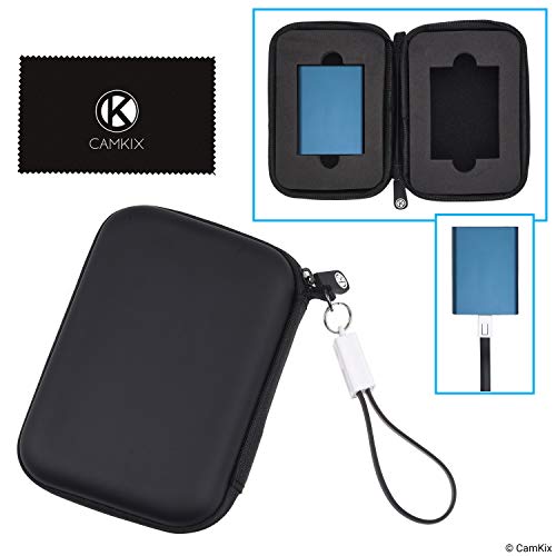 Portables Gehäuse Kompatibel mit 2 externen SSD-Laufwerken (T5/T3/T1) von Samsung - Schlüsselanhänger-Datenkabel (USB 3.0) - Stoßfest und sichere Passform von CAMKIX
