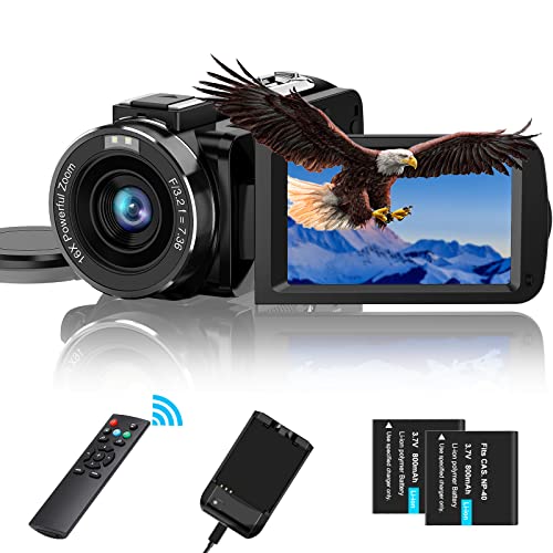 CAMKORY Videokamera Camcorder FHD 1080P 36MP IR-Nachtsicht Kmera für YouTube 3.0'' Drehbarer IPS Bildschirm 16X Digitalzoom IR Nachtsicht Digitalkamera von CAMKORY