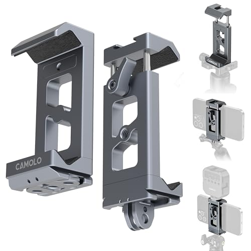 CAMOLO Handyhalterung Stativ Adapter für Gopro,Metall Universal 3 in 1 Handy Halterung mit Cold Shoe Mount Adapter und 1/4 Schraube für iPhone,GoPro, Selfie,Recording CAMOLO Handyhalterung Stativ Adapter für Gopro,Metall Universal 3 in 1 Handy Halterung mit Cold Shoe Mount Adapter und 1/4 Schraube für iPhone,GoPro, Selfie,Recording von CAMOLO